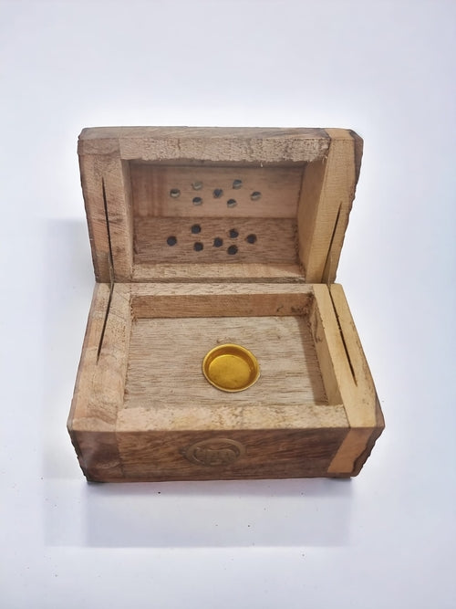 Handmade Wooden Chest Backflow Incense Burner